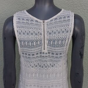 MNG Casual (INDIA) Women's White Sleeveless Fully Lined Summer Dress